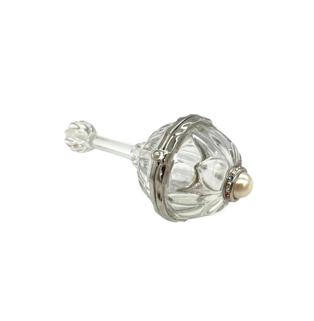 Lenox Full-Lead Crystal " Diamonds & Pearls Baby Rattle " Trinket Box